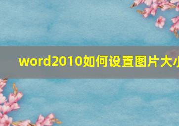 word2010如何设置图片大小