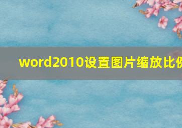 word2010设置图片缩放比例