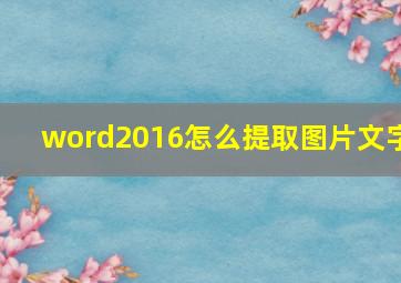 word2016怎么提取图片文字