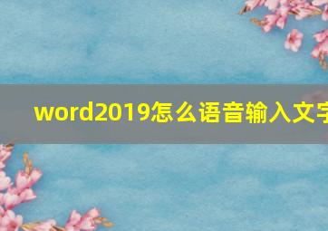 word2019怎么语音输入文字