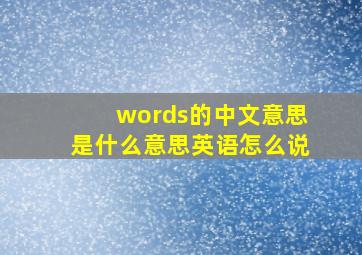 words的中文意思是什么意思英语怎么说