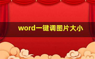 word一键调图片大小