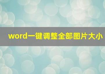 word一键调整全部图片大小