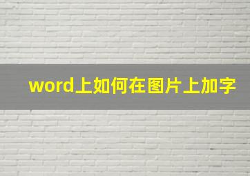 word上如何在图片上加字