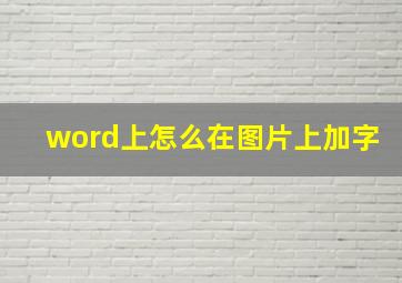 word上怎么在图片上加字