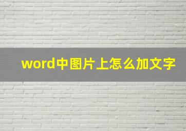 word中图片上怎么加文字