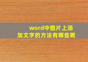 word中图片上添加文字的方法有哪些呢