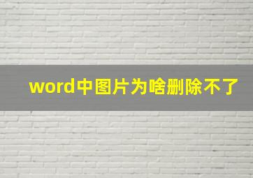 word中图片为啥删除不了