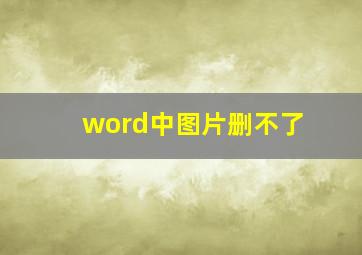 word中图片删不了