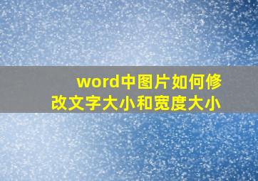 word中图片如何修改文字大小和宽度大小