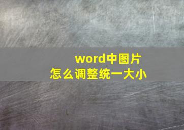 word中图片怎么调整统一大小