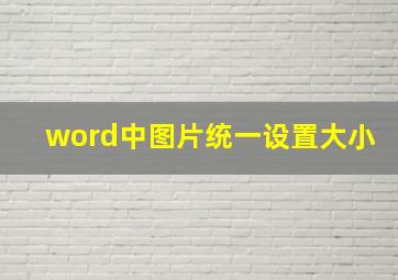 word中图片统一设置大小