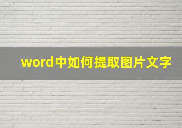 word中如何提取图片文字