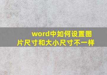 word中如何设置图片尺寸和大小尺寸不一样