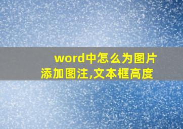 word中怎么为图片添加图注,文本框高度