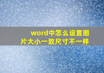 word中怎么设置图片大小一致尺寸不一样