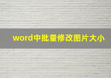 word中批量修改图片大小