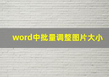 word中批量调整图片大小