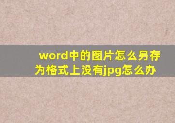 word中的图片怎么另存为格式上没有jpg怎么办