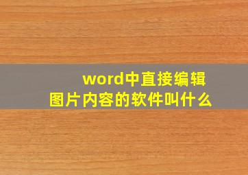 word中直接编辑图片内容的软件叫什么