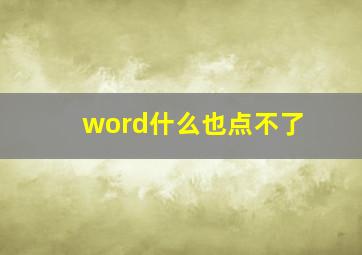 word什么也点不了