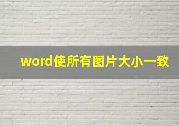 word使所有图片大小一致