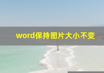 word保持图片大小不变