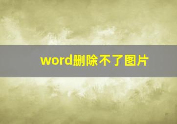 word删除不了图片