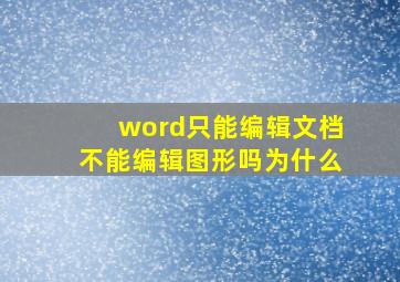 word只能编辑文档不能编辑图形吗为什么