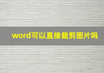 word可以直接裁剪图片吗