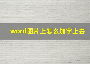 word图片上怎么加字上去