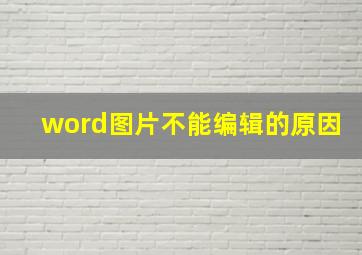 word图片不能编辑的原因