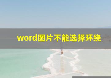 word图片不能选择环绕