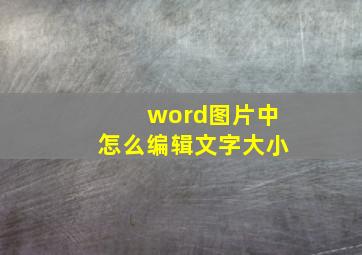 word图片中怎么编辑文字大小