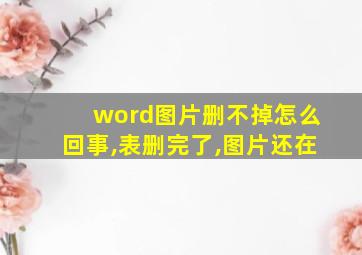 word图片删不掉怎么回事,表删完了,图片还在