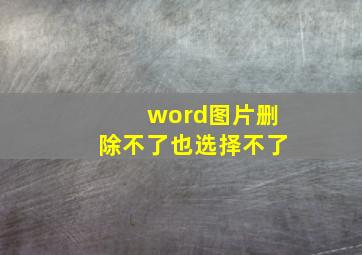 word图片删除不了也选择不了