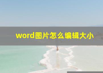 word图片怎么编辑大小