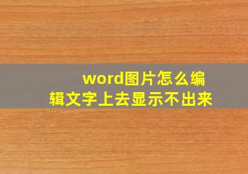 word图片怎么编辑文字上去显示不出来