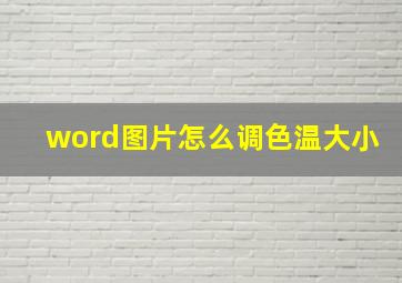 word图片怎么调色温大小