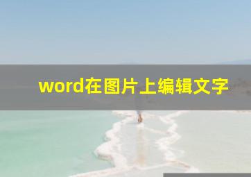 word在图片上编辑文字