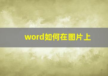 word如何在图片上