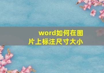 word如何在图片上标注尺寸大小