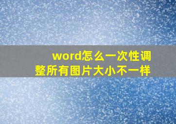 word怎么一次性调整所有图片大小不一样