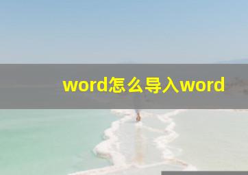 word怎么导入word