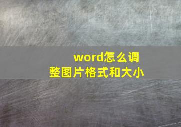 word怎么调整图片格式和大小