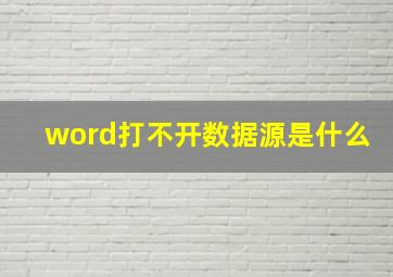 word打不开数据源是什么