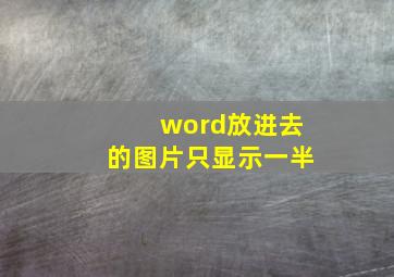 word放进去的图片只显示一半