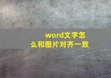 word文字怎么和图片对齐一致