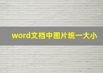 word文档中图片统一大小