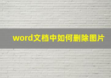 word文档中如何删除图片